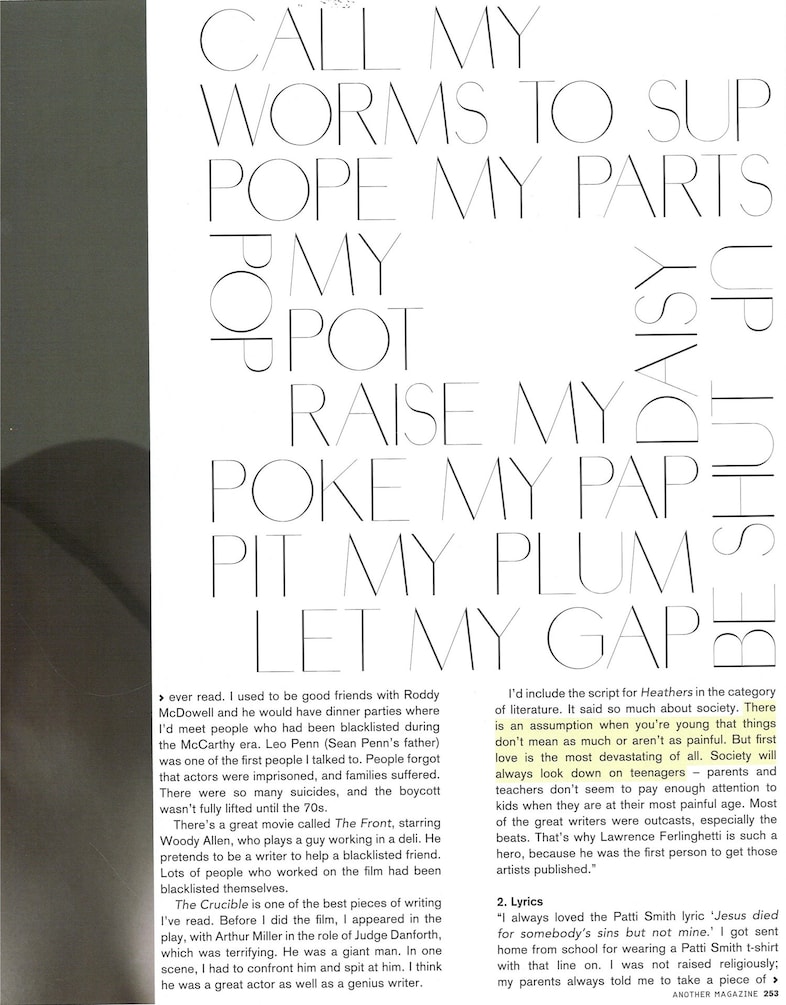 Winona Ryder AnOther Magazine 2006 Mario Sorrenti Katy Engla