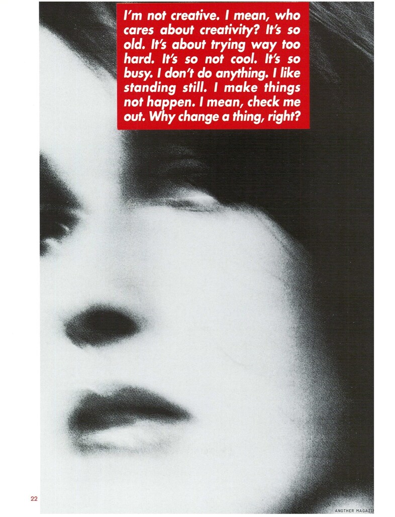 Barbara Kruger for AnOther Magazine Spring/Summer 2004