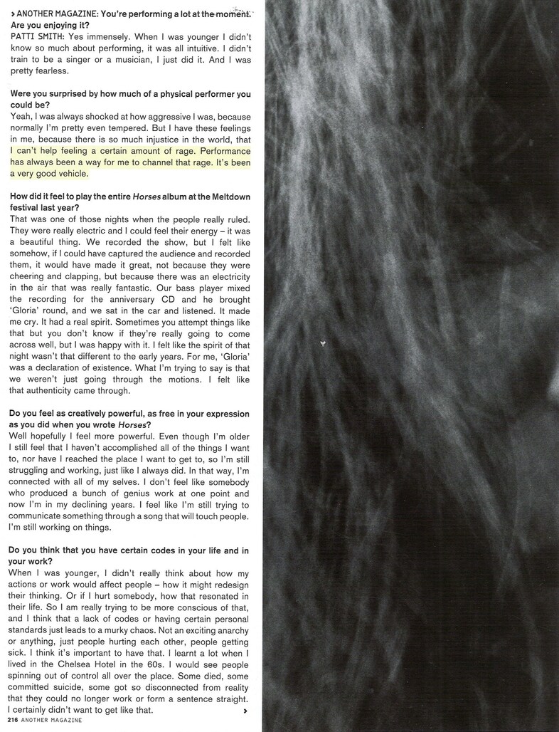 Patti Smith AnOther Magazine SS 2006 Jefferson Hack