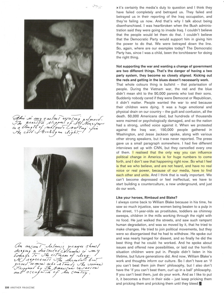 Patti Smith AnOther Magazine SS 2006 Jefferson Hack