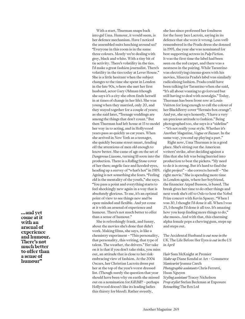 Uma Thurman AnOther Magazine Spring/Summer 2008 Craig McDean