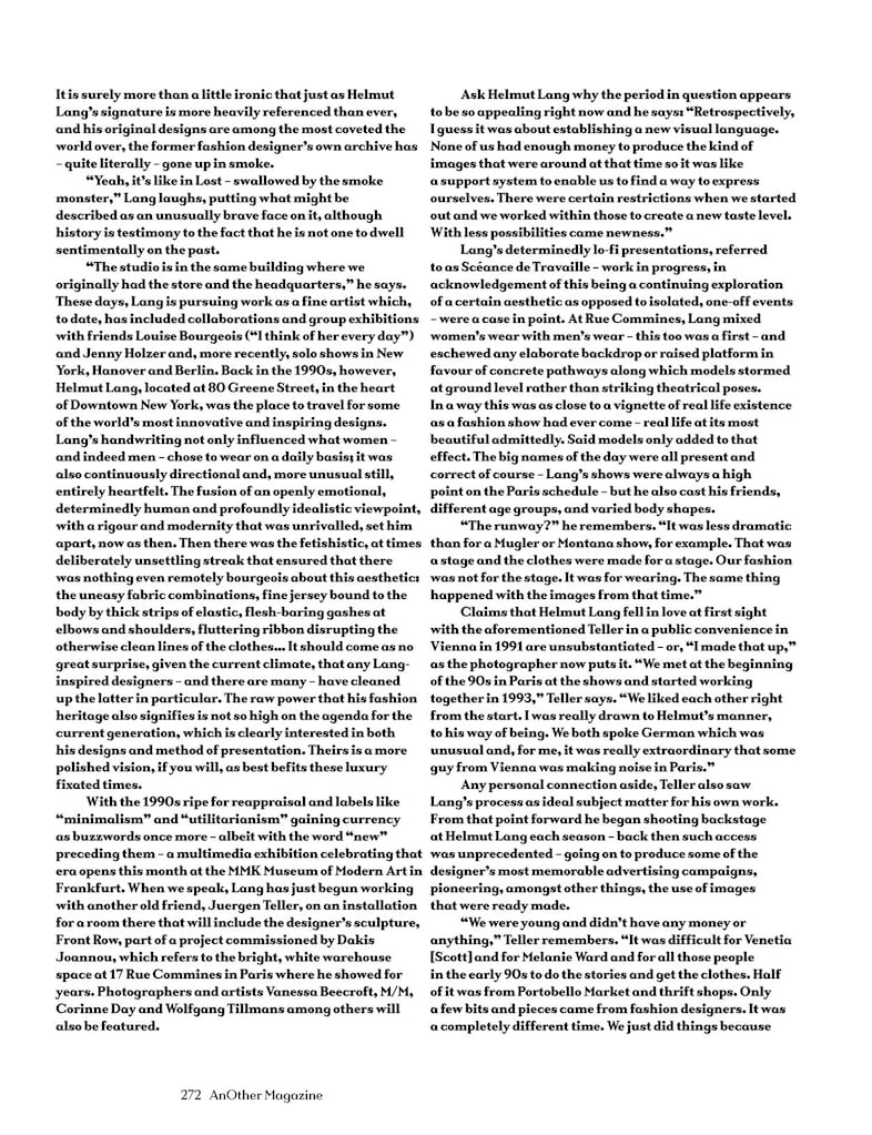 Helmut Lang for AnOther Magazine Autumn/Winter 2010