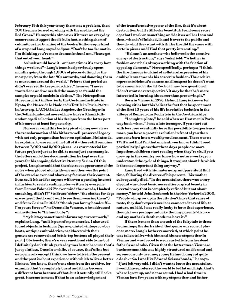 Helmut Lang for AnOther Magazine Autumn/Winter 2010