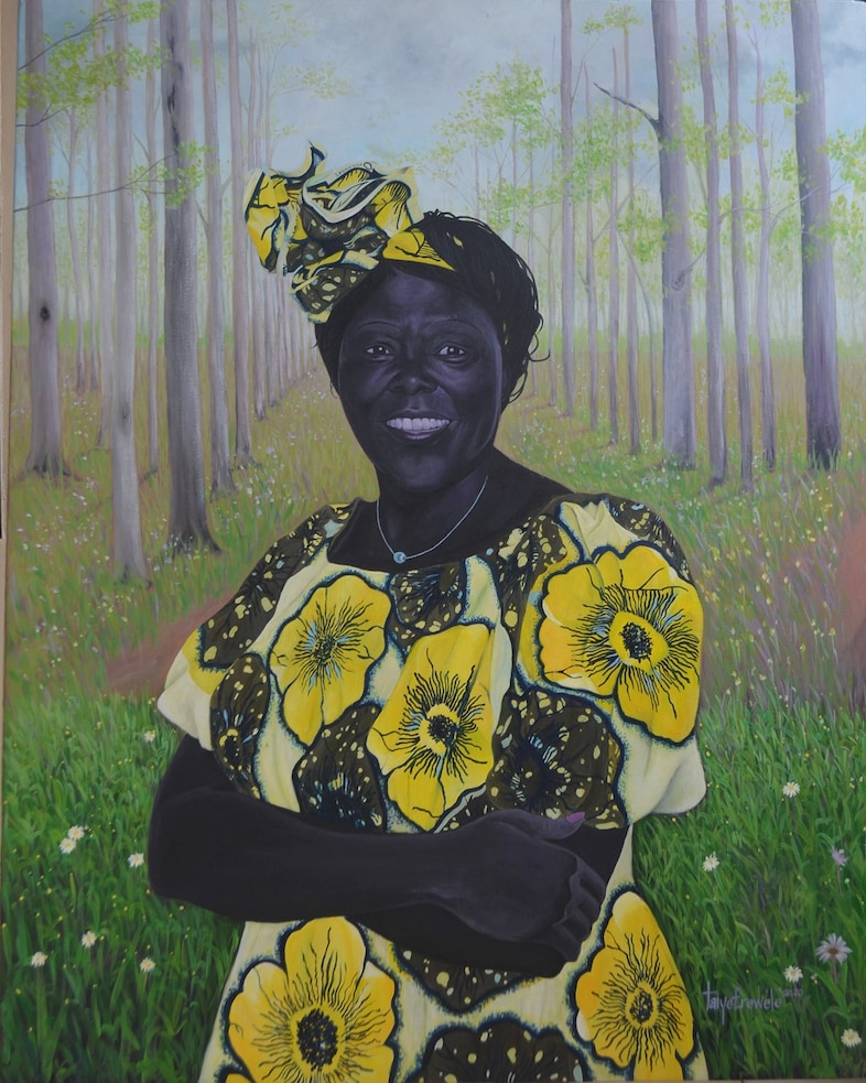 Taiye Erewele, Black Beauty, Acrylic on Canvas, 90