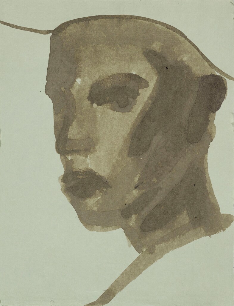 Slow Moon , 2020 Bister ink on handmade paper 28 &#215;