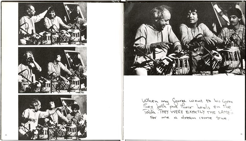 Spread from Zakir Hussain: A Photo Essay, 1986, by Dayanita 