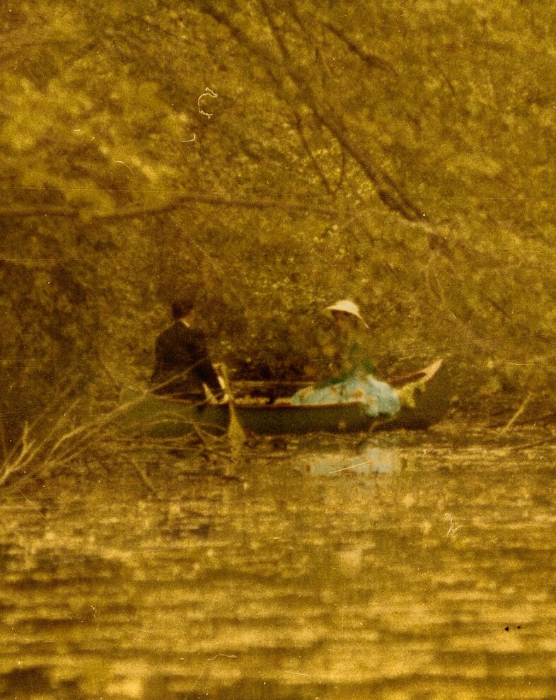 Two in a Canoe, New York, 1954, platinum palladium print