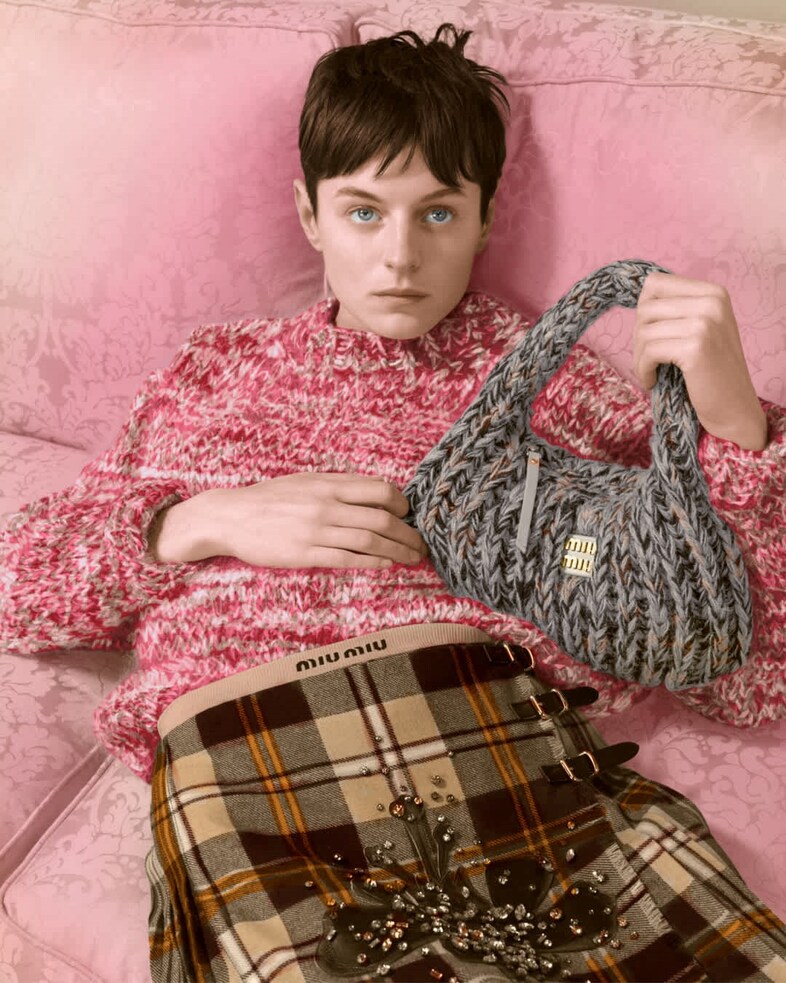 MIU MIU UPCYCED HOLIDAY 2024_Emma Corrin_HERO