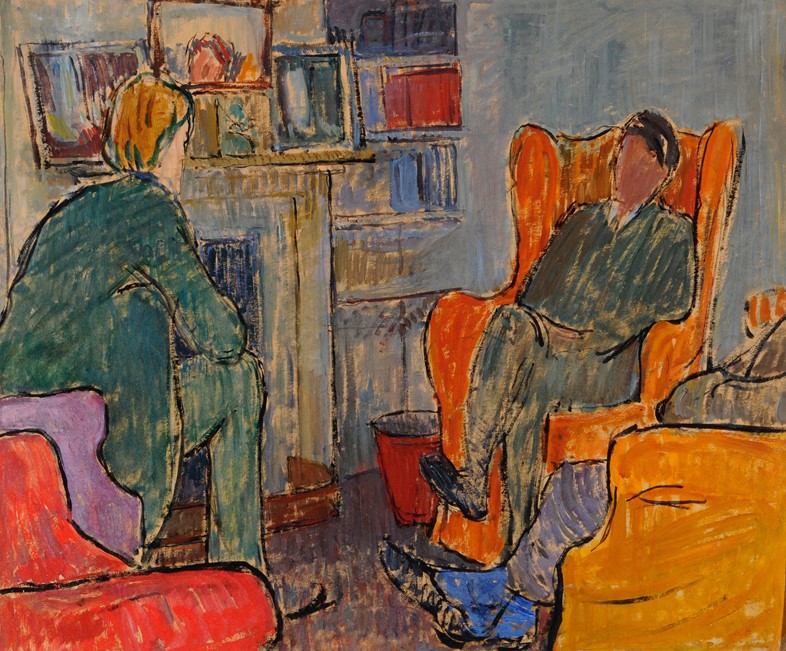 Vanessa Bell, Conversation Piece, 1912, oil on boa