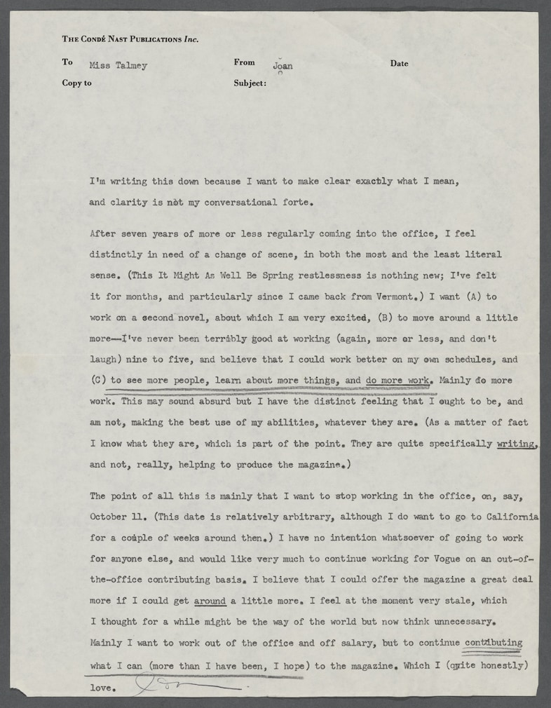 The Joan Didion Archive Notes to John Gregory Dunne