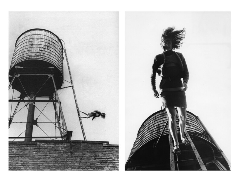 Woman Walking Down a Ladder (diptych), 1973, Trisha Brown