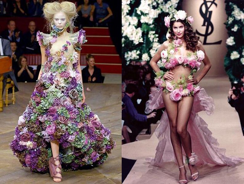 Flowers – Alexander McQueen S/S07 and Yves Saint Laurent cou
