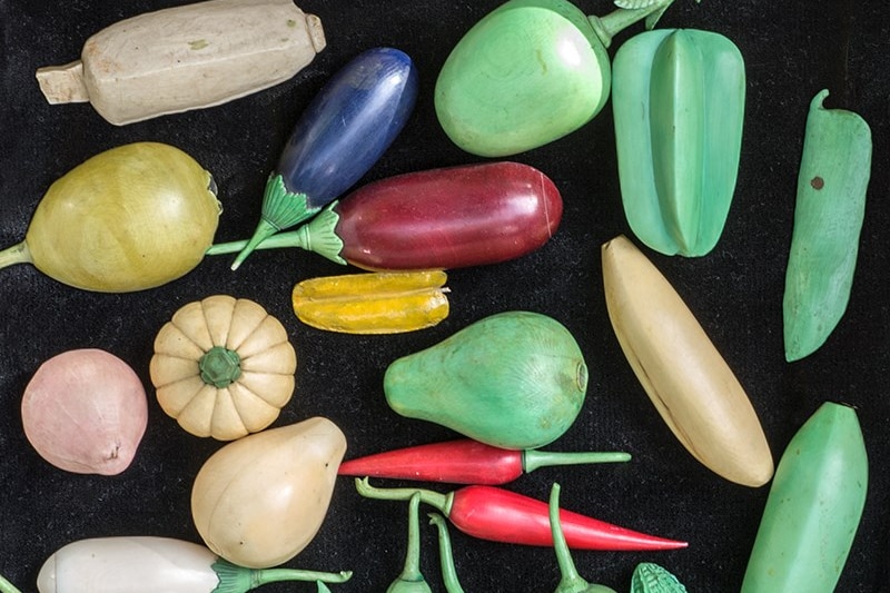 Ivory Models of Fruit and Vegetables