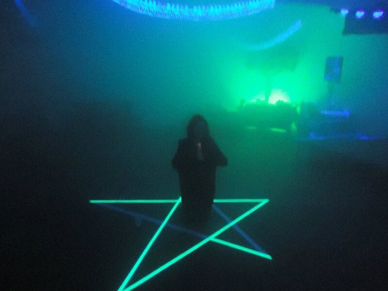 Contributing arts writer Francesca Gavin as the UV angel of 