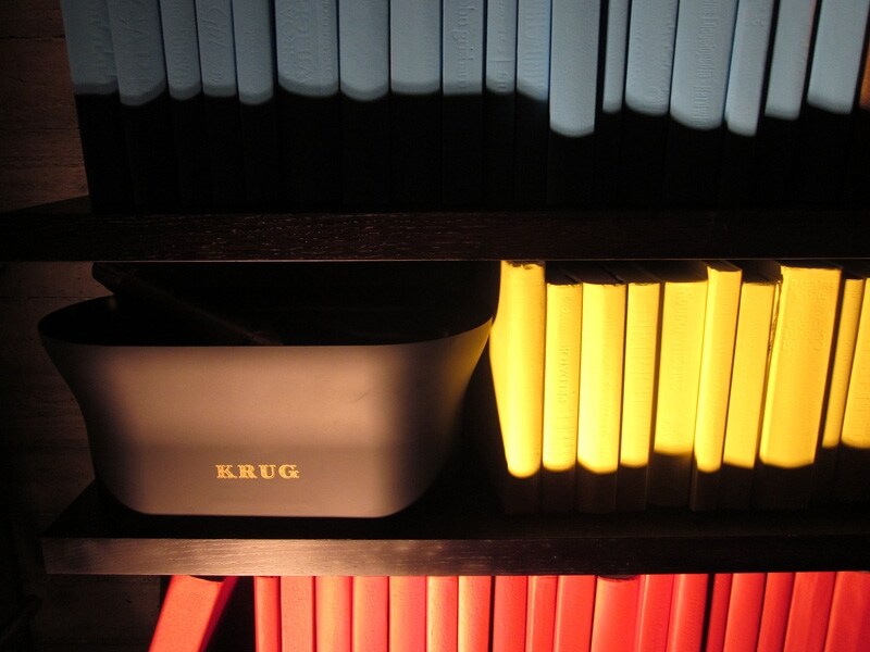 A bookshelf at the Institute of Happiness