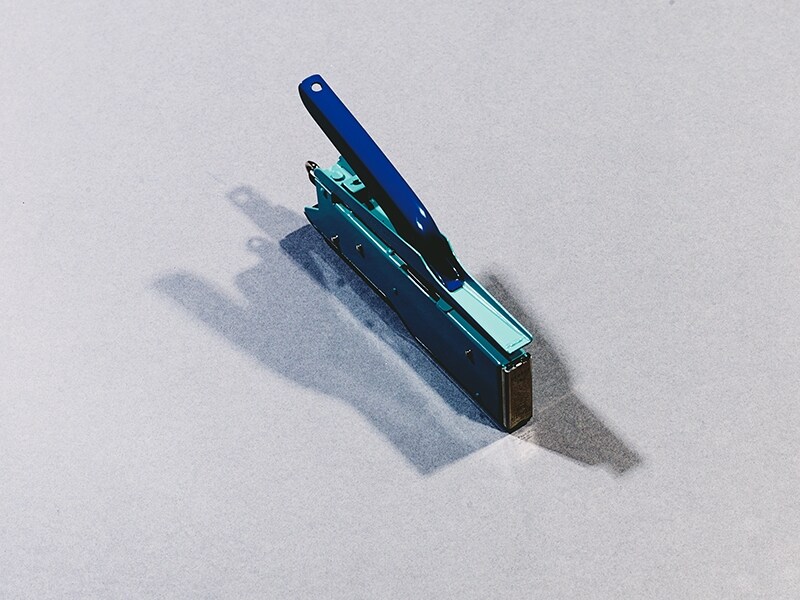 Blue handheld stapler