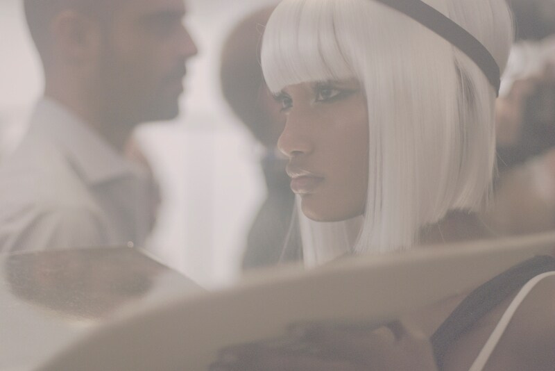 Model backstage at Ermanno Scervino