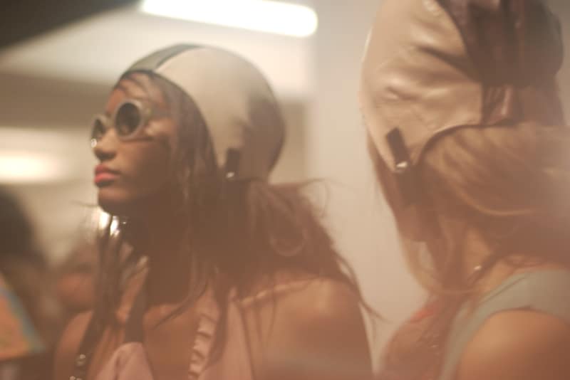 Models backstage at Marni