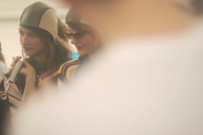 Models backstage at Marni