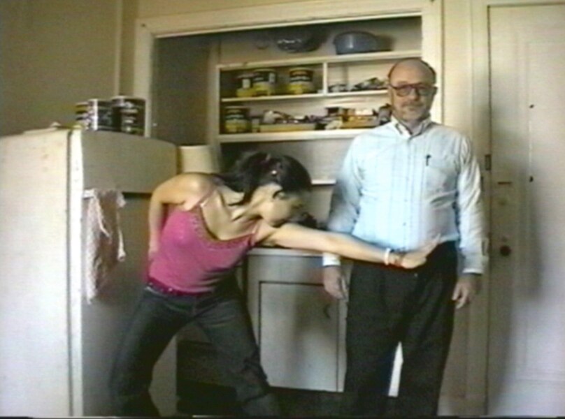 Still from Oops! (detail of 1 channel), 2000