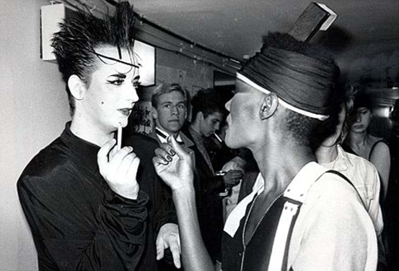 Boy George with Grace Jones