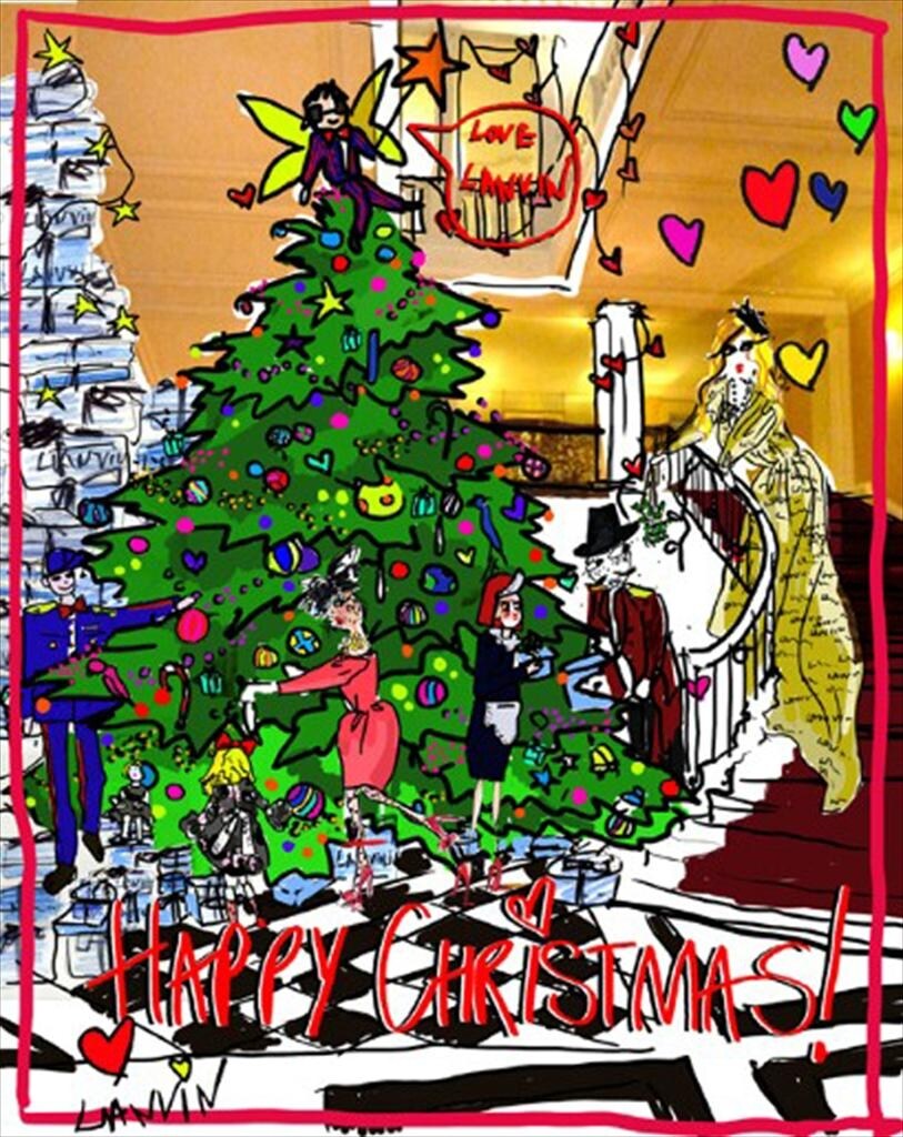 Alber Elbaz&#39;s sketch for the Claridge&#39;s christmas tree