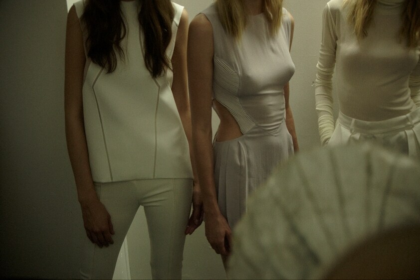 Models backstage at Hakaan