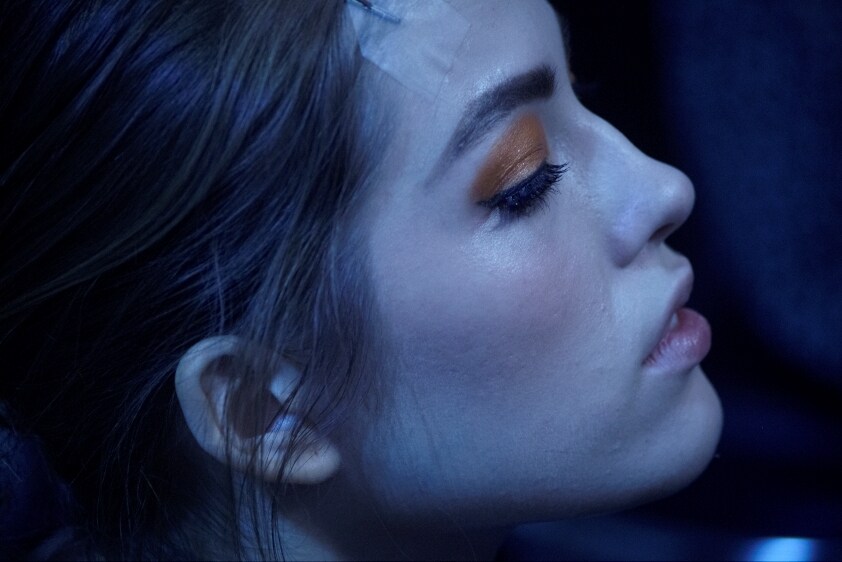 Model backstage at Christian Dior