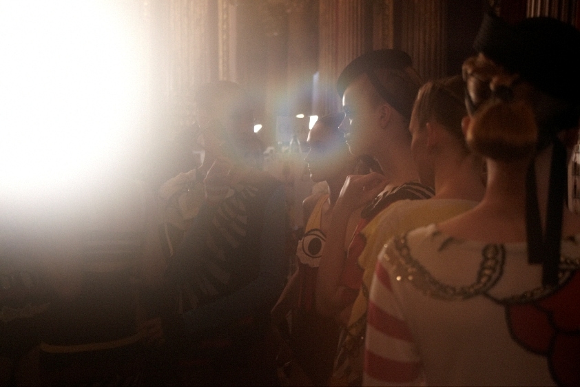 Models backstage at Tsumori Chisato