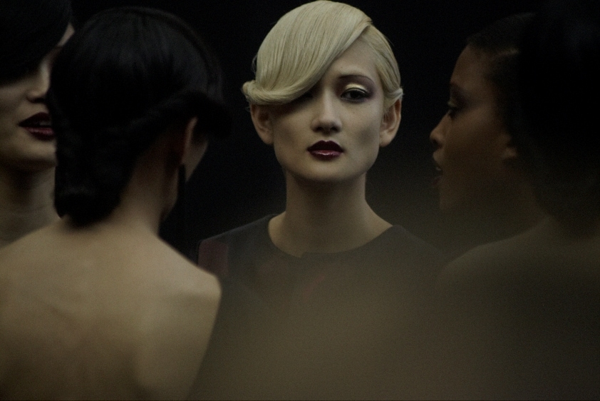 Ai Tominaga backstage at Louis Vuitton