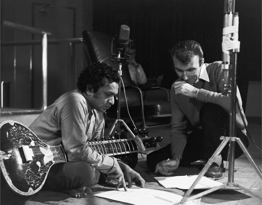 Ravi Shankar and Norman McLaren, 1957