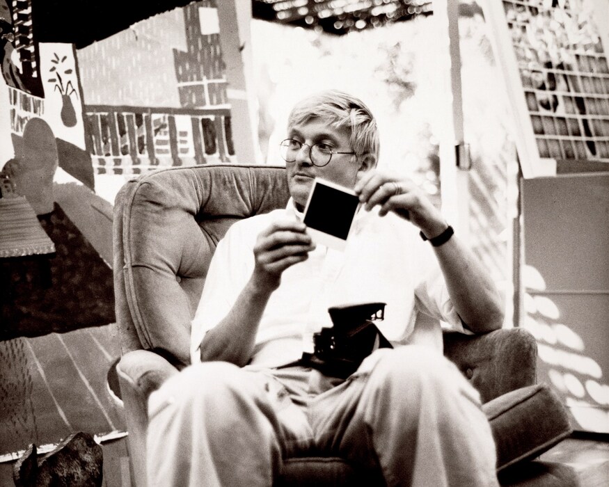 David Hockney at his studio in Los Angeles, April 1982
