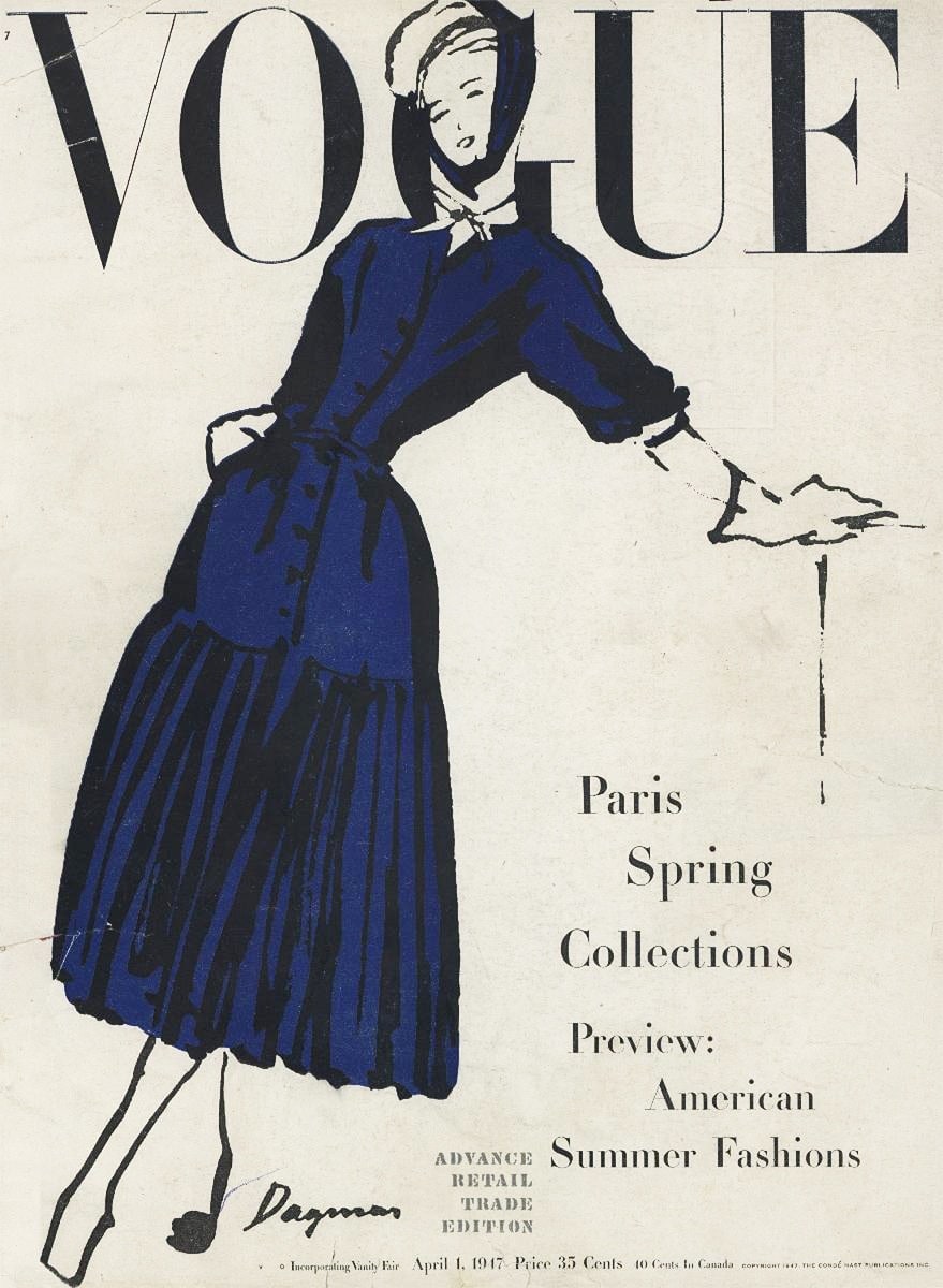 Dagmar Cohn&#39;s April 1947 cover of British Vogue