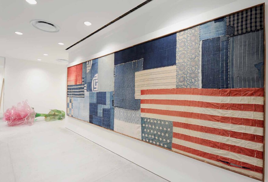 Visvim mural with giant rose by artist Andy Hillman in the b