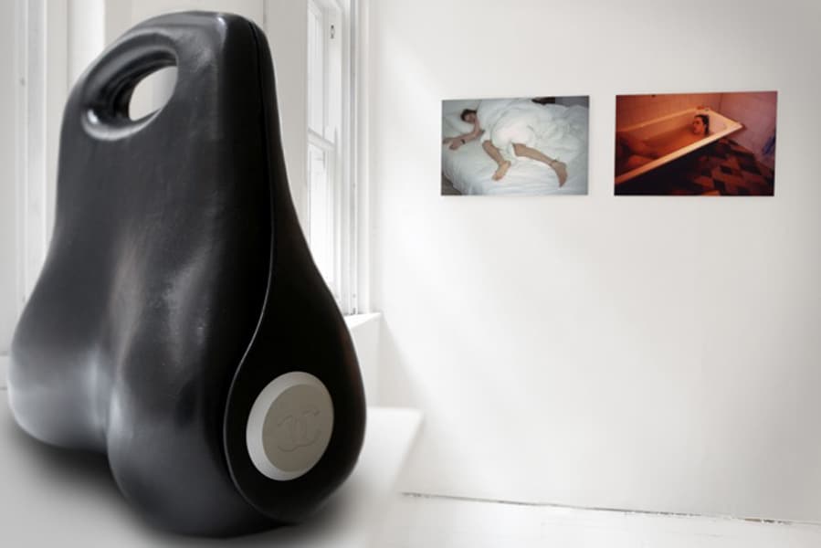 Pictured L-R: Vintage Chanel Headrest Purse, Corinne at Home