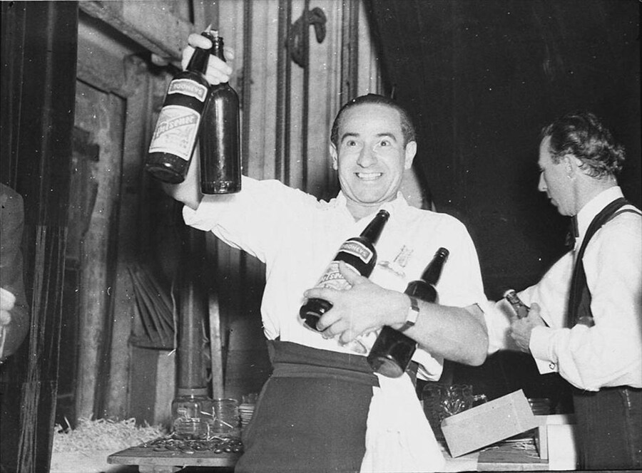 Paul Petrov of the Ballet Russe, backstage at the JC William