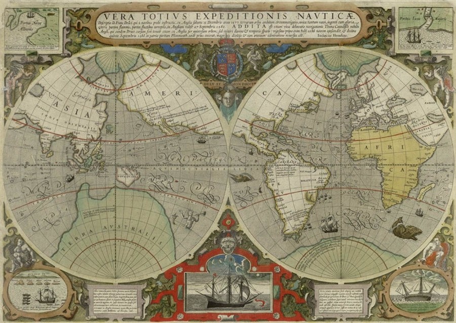 Vera Totius Expeditionis Nauticae showing route of Francis D
