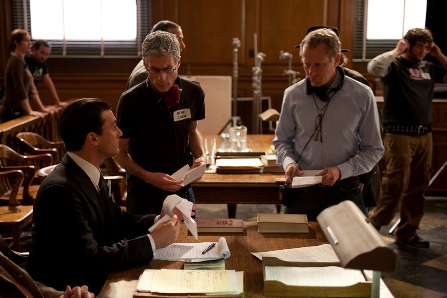 Rob Epstein and Jeffrey Friedman on set