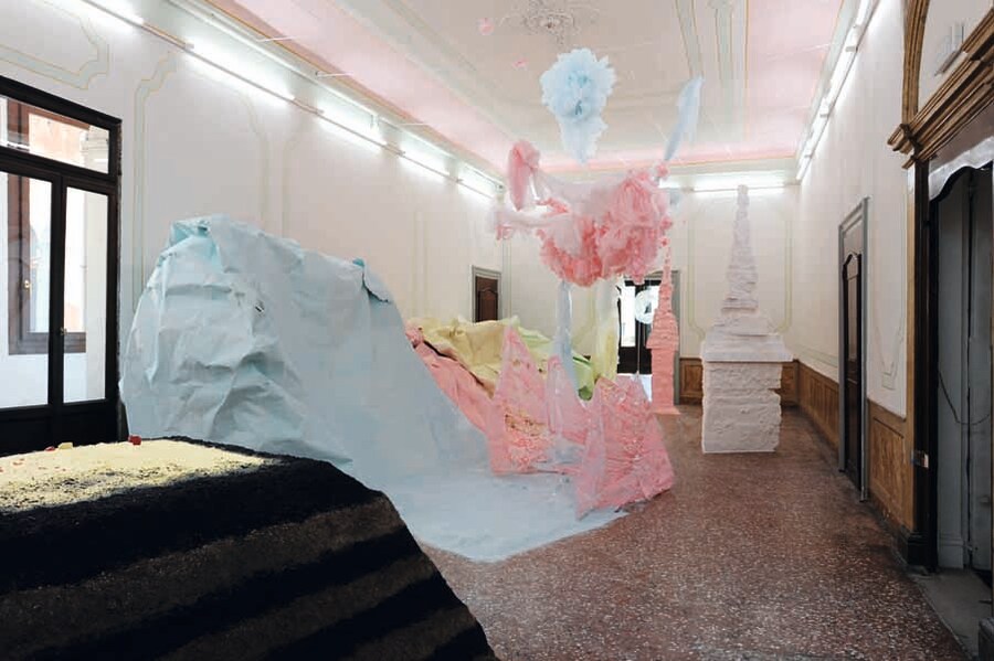 Karla Black, Installation View, Palazzo Pisani (S.Marina) at