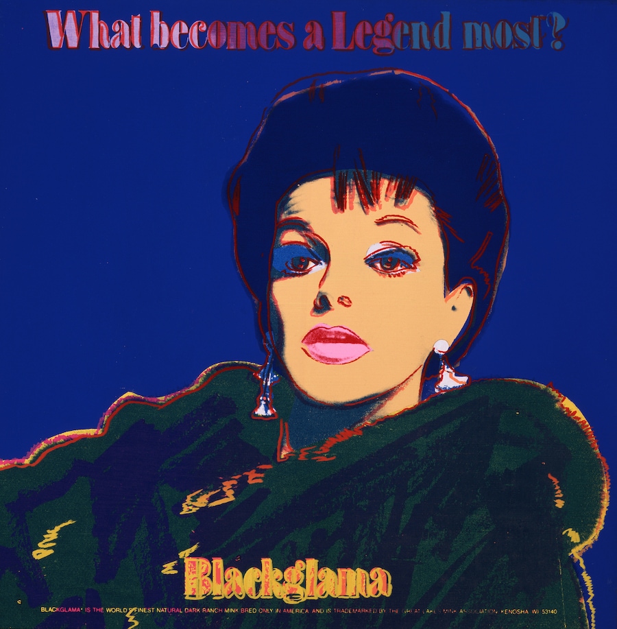 Blackglamma Judy Garland 1985, by Andy Warhol