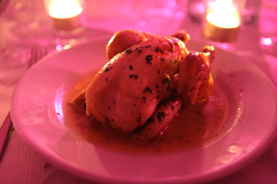 Coquelet with lemon and herbs