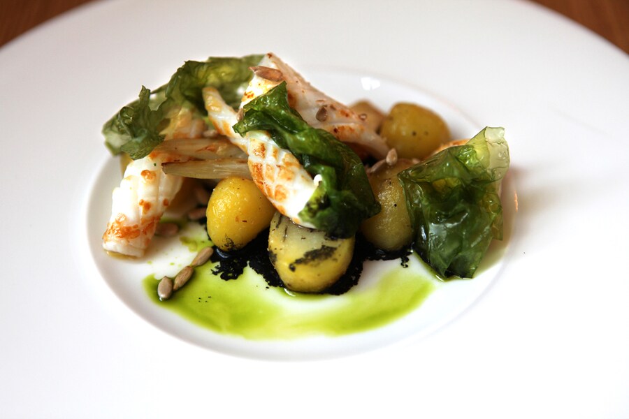 Squid with Jersey Royals