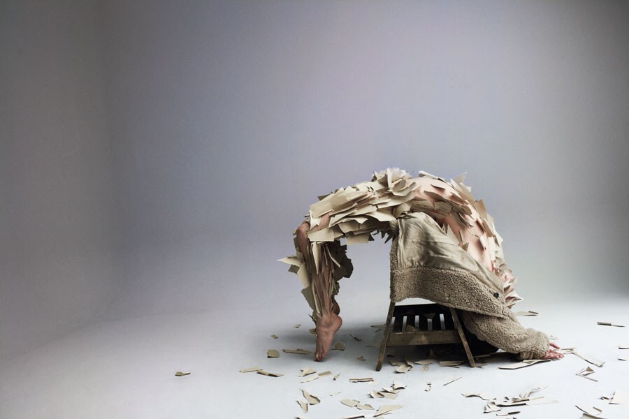 Joe Darby Exploded View #2 with sheepskin coat by Burberry P