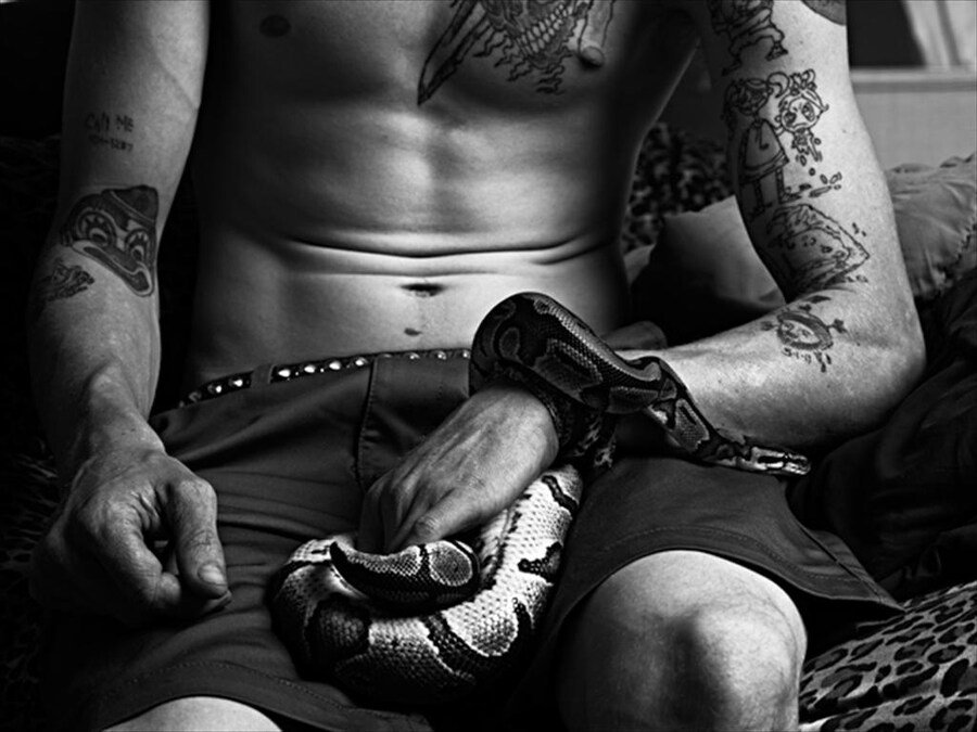 Sam and Snake, Portrait of a California Boy, Venice Beach, O