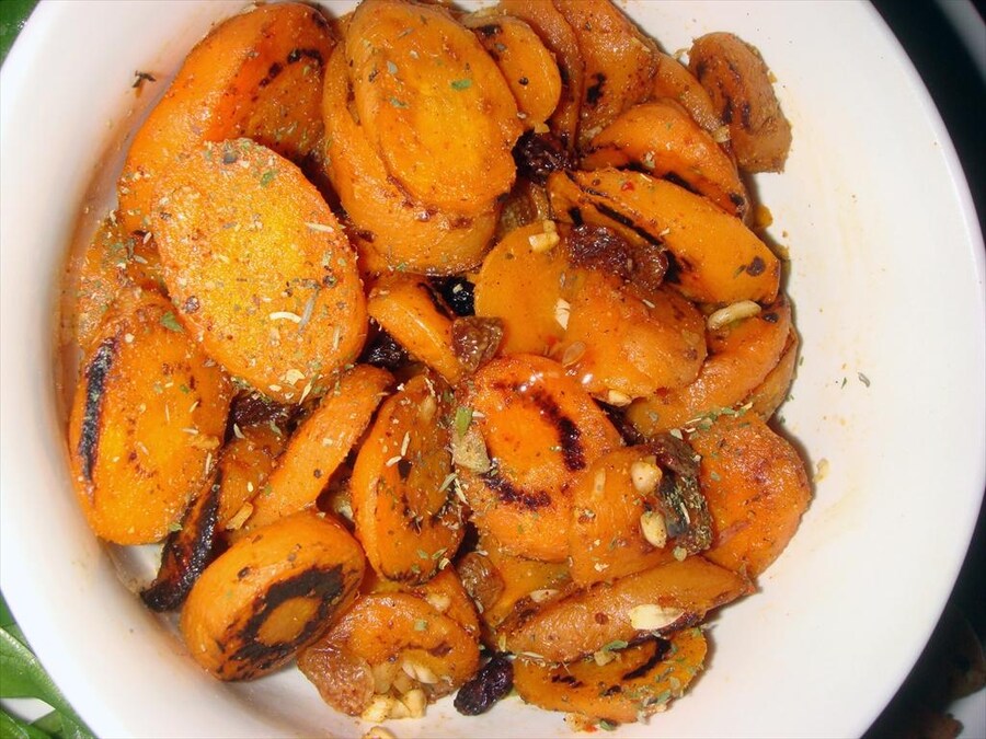 Spicy Carrots with Dijon Golden Brown Shrimps