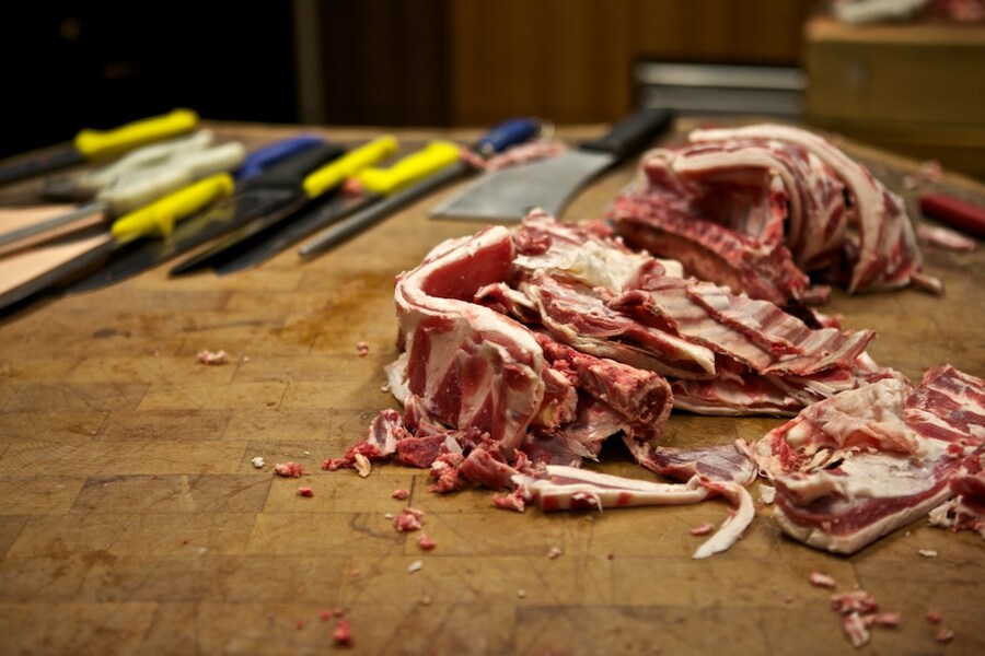 Butchery class meat scraps