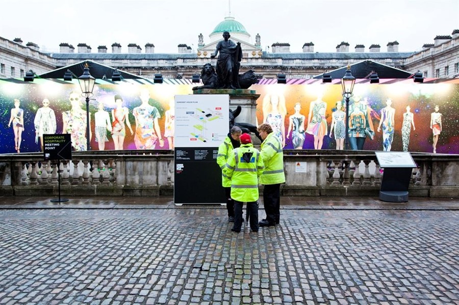 Security guards at Somerset House, Photography by Thomas Gid