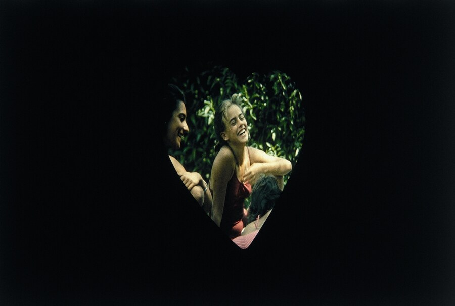 Slide Show, 1996. Installation showing slide with heart fram