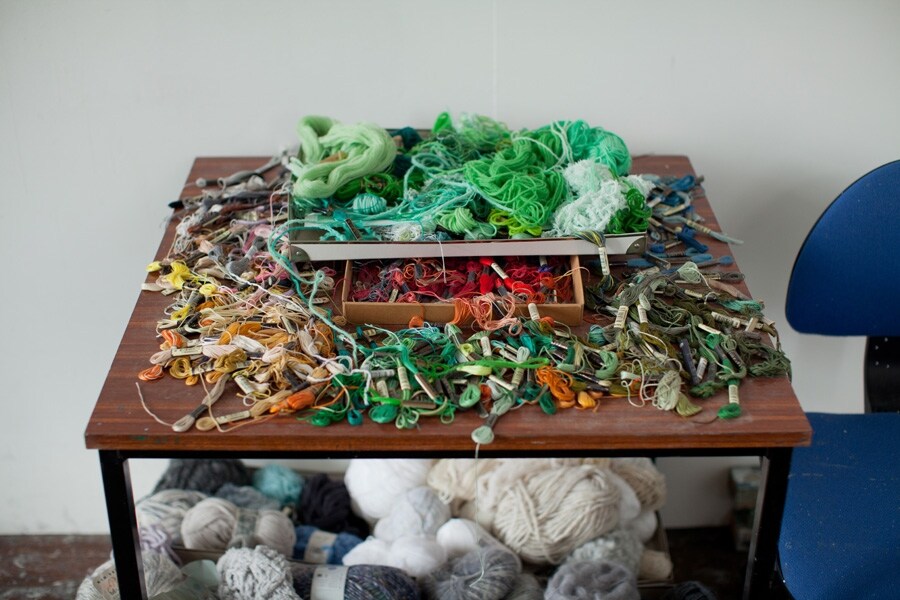 Michael Raedecker&#39;s studio