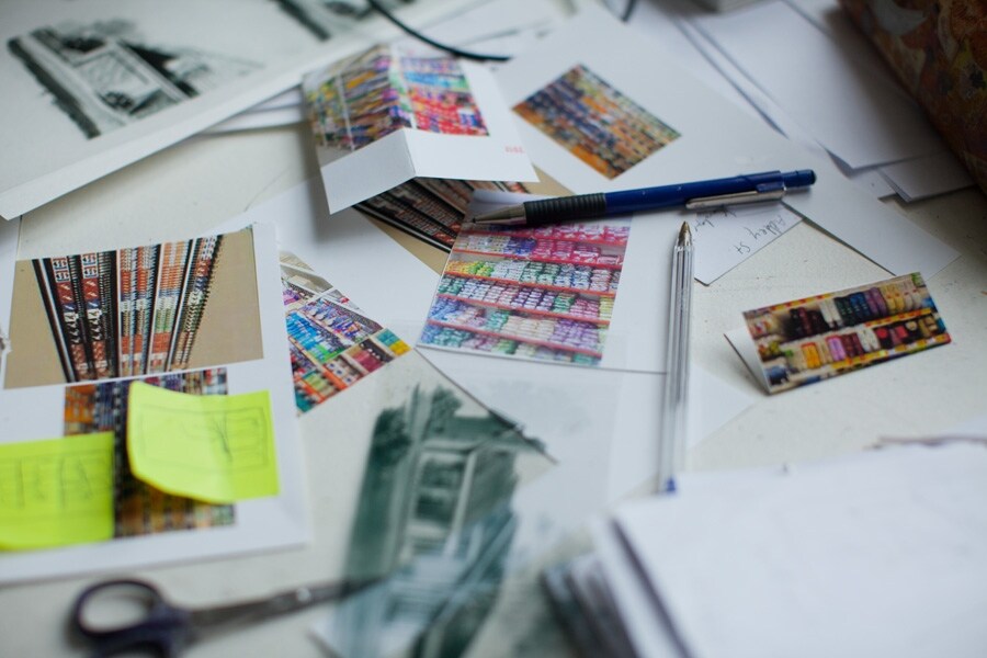 Michael Raedecker&#39;s studio